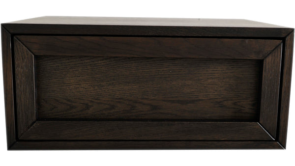 Isak sängbord för vägg brunlackad ek