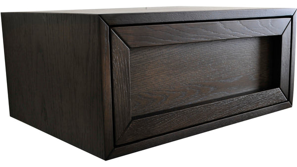 Isak sängbord för vägg brunlackad ek