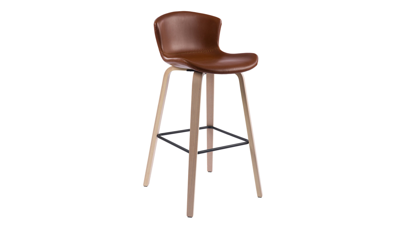 Kine barstol konstskinn brun vintage 2-pack