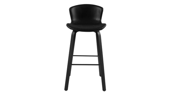 Kine barstol konstskinn svart vintage 2-pack