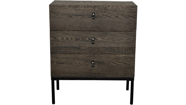 Brown byrå 3 lådor mörkbrun ekfaner