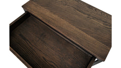 Duett sidobord set rektangel brun ek