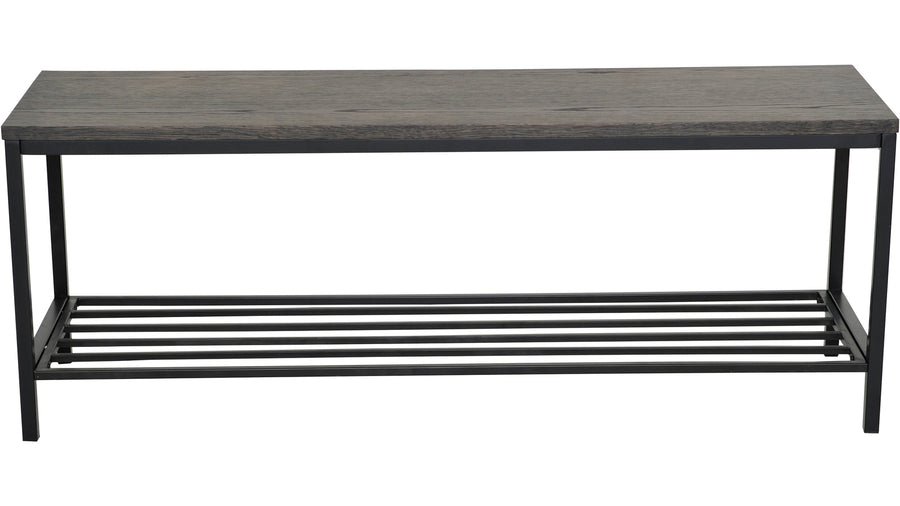 Mondo bänk med skohylla brunlackad ek