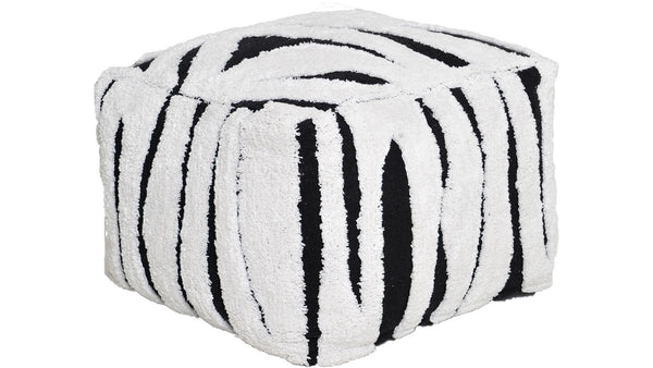 Buffy puff fyrkant vit/svart