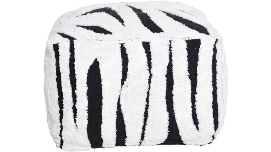 Buffy puff fyrkant vit/svart