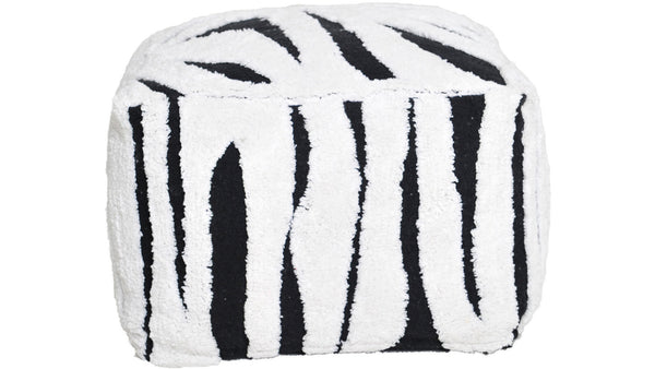 Buffy puff fyrkant vit/svart