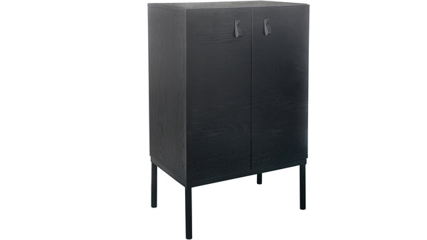 Black skåp 2 dörrar svartlackad ekfaner