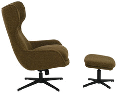 Aegis fåtölj med fotpall tyg brun