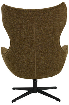 Aegis fåtölj med fotpall tyg brun