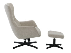 Weston fåtölj med fotpall tyg beigegrå