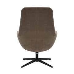 Princess fåtölj med fotpall tyg grå