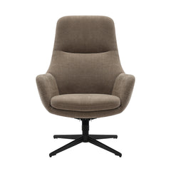 Princess fåtölj med fotpall tyg grå