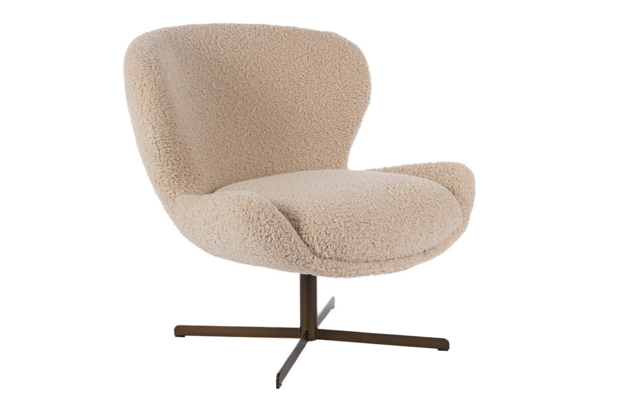 Molli fåtölj med snurr tyg beige