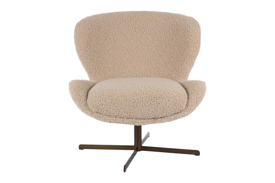 Molli fåtölj med snurr tyg beige