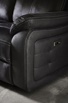 Teddy reclinersoffa 3-sits med el tyg grå