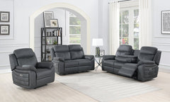 Teddy reclinersoffa 3-sits med el tyg grå