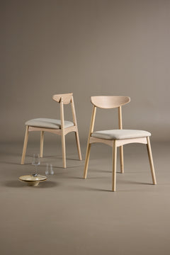 Ven matstol vitpigmenterad/beige 2-pack