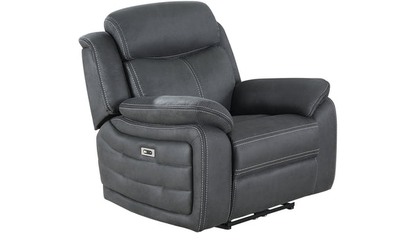 Teddy reclinerfåtölj tyg grå el