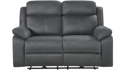 Teddy 2-sits reclinersoffa tyg grå el