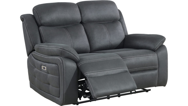 Teddy 2-sits reclinersoffa tyg grå el