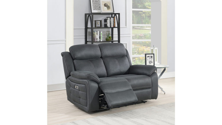 Teddy reclinersoffa 2-sits med el tyg grå
