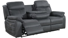 Teddy reclinersoffa 3-sits med el tyg grå