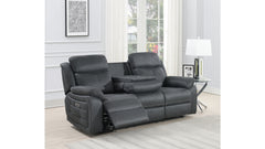 Teddy reclinersoffa 3-sits med el tyg grå