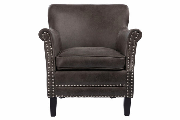 Baron fåtölj mörkbrunt tyg