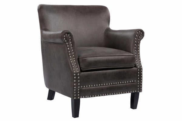 Baron fåtölj mörkbrunt tyg