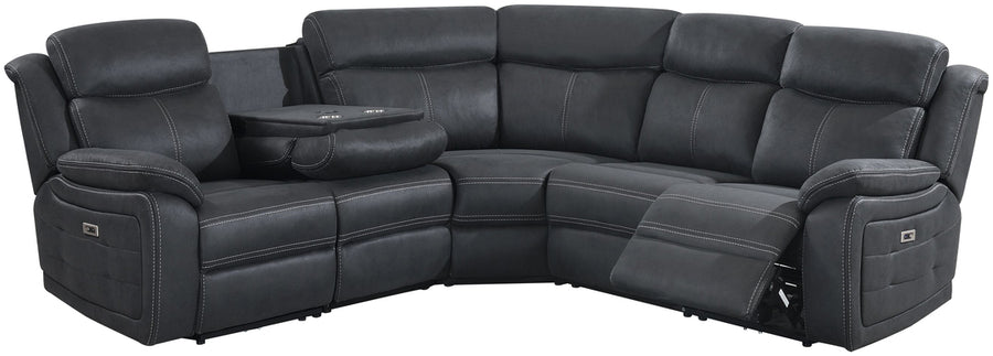 Teddy reclinerhörnsoffa med el tyg grå