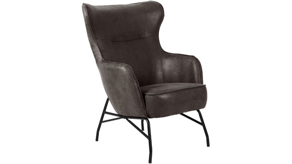 Melker fåtölj grå/brunt tyg