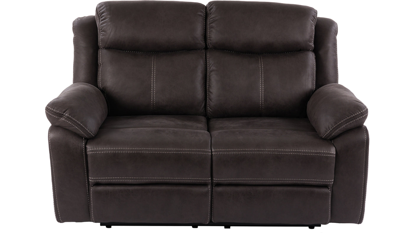 Teddy reclinersoffa 2-sits med el tyg brungrå
