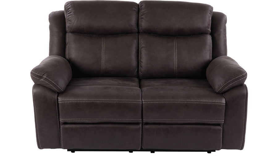 Teddy reclinersoffa 2-sits med el tyg brungrå