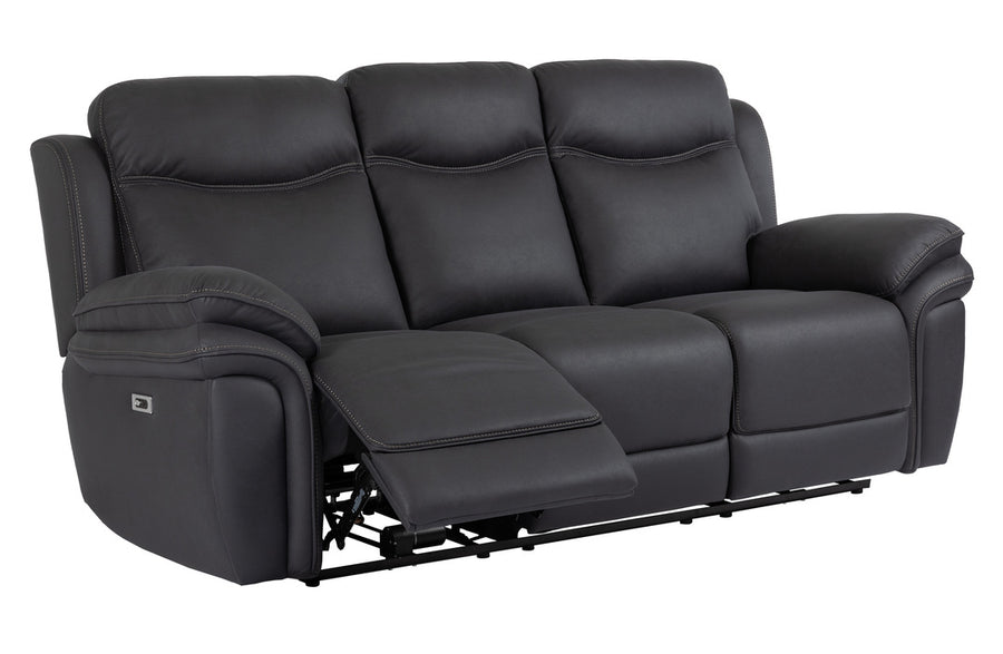 Manne reclinersoffa 3-sits med el tyg svart