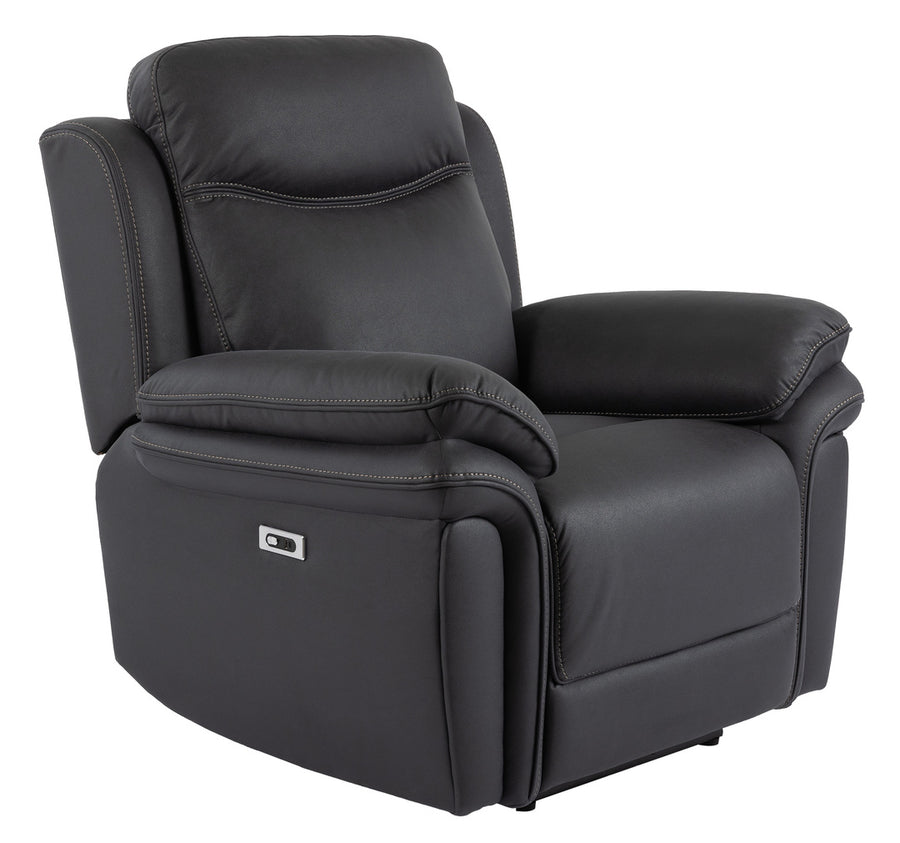 Manne reclinerfåtölj med el tyg svart