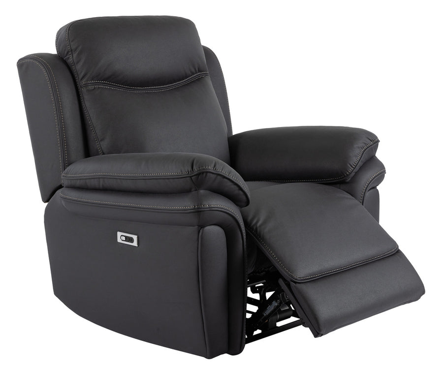 Manne reclinerfåtölj med el tyg svart