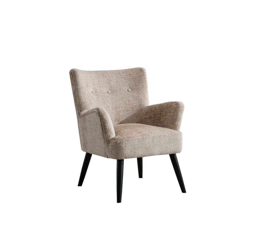 Marie fåtölj tyg bouclé biscuit