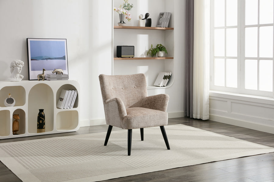 Marie fåtölj tyg bouclé biscuit