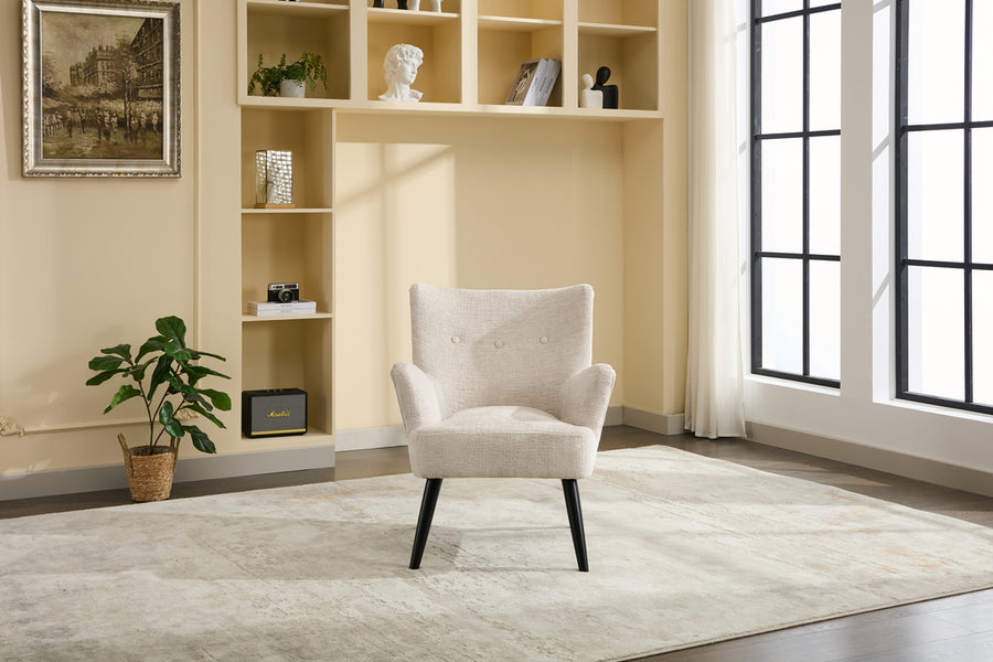 Marie fåtölj tyg bouclé cream