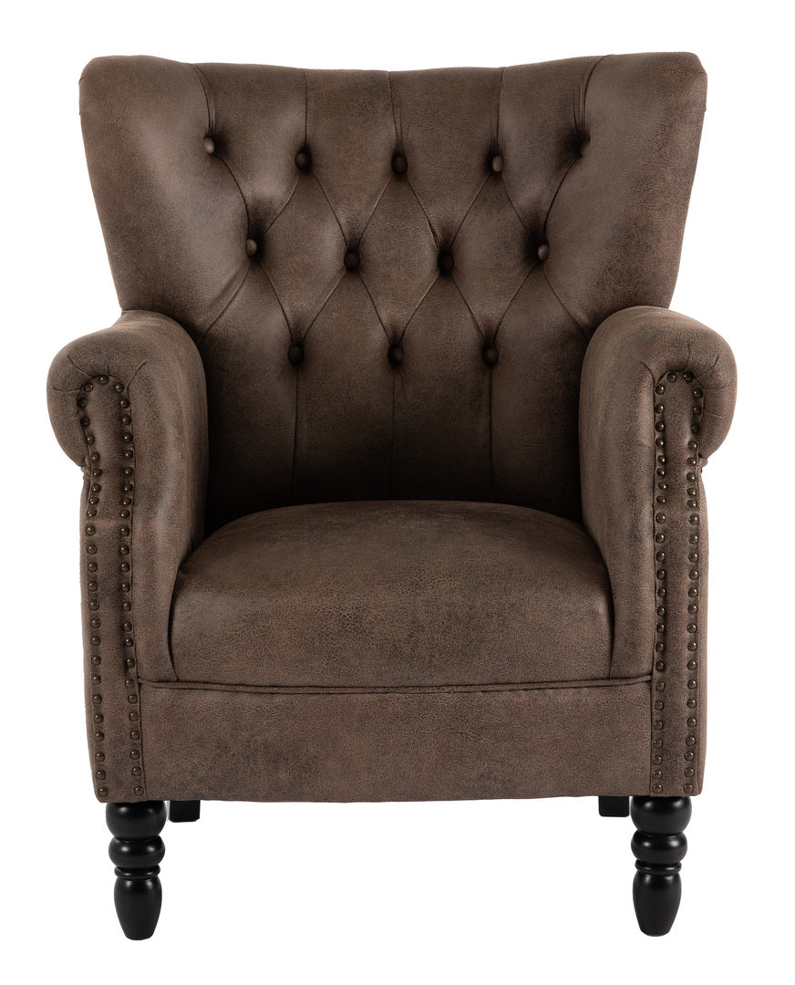 Prince fåtölj tyg brun