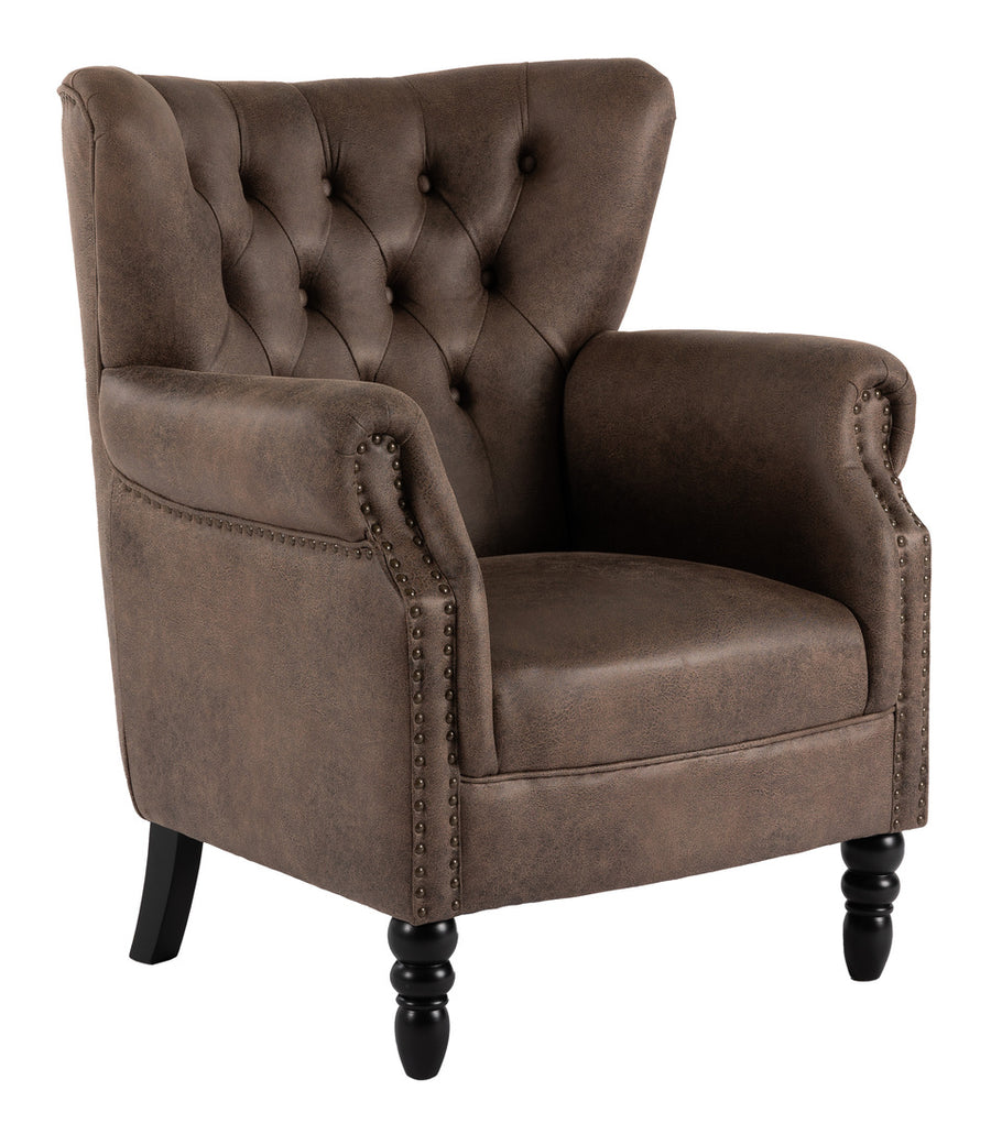 Prince fåtölj tyg brun