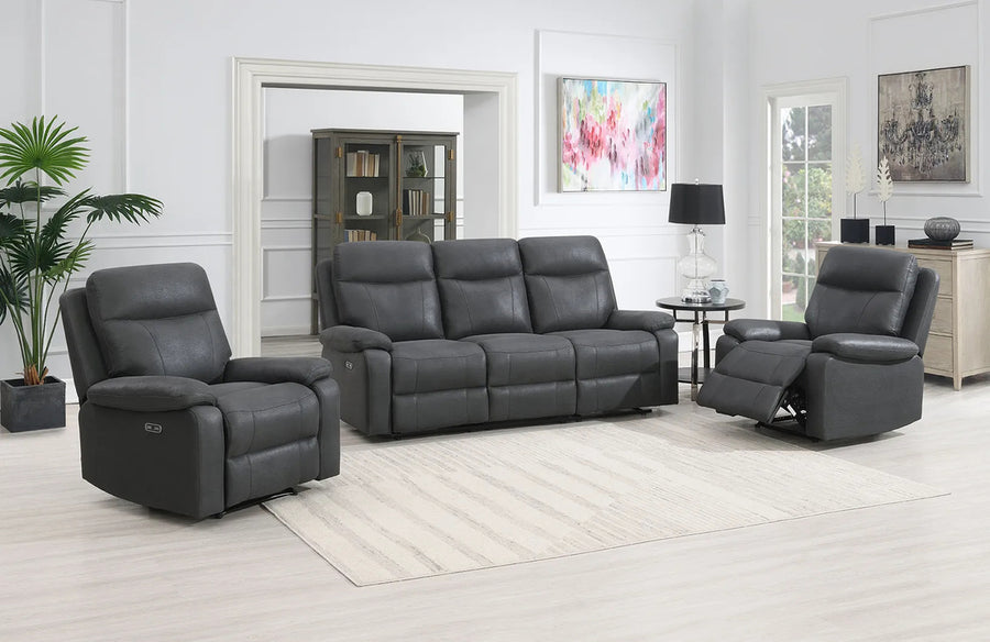 Bengt reclinersoffa 3-sits med el tyg svart