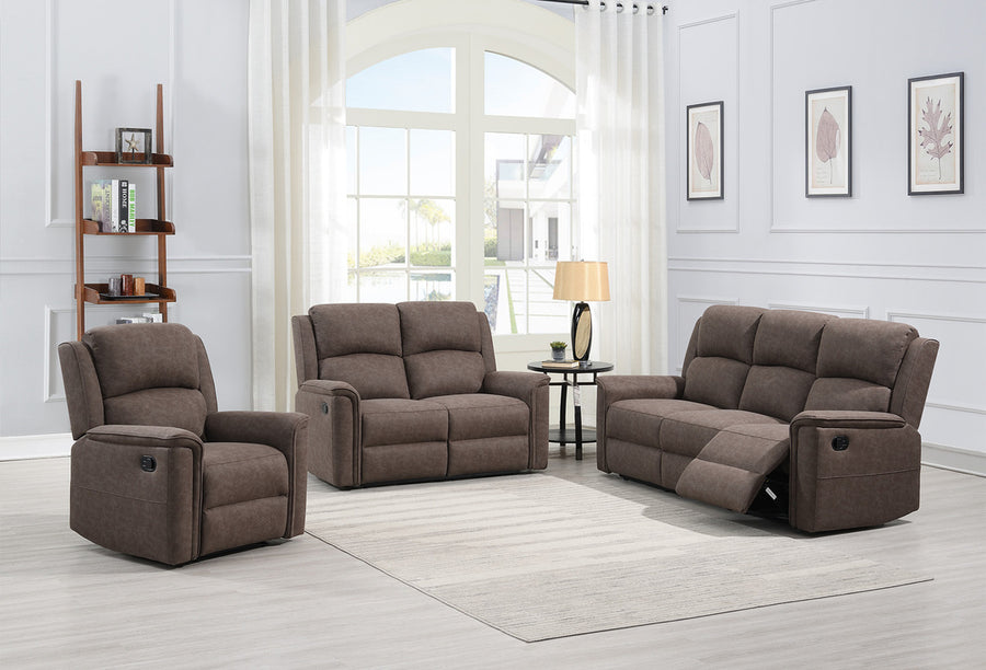 Staffan reclinersoffa 3-sits tyg brun