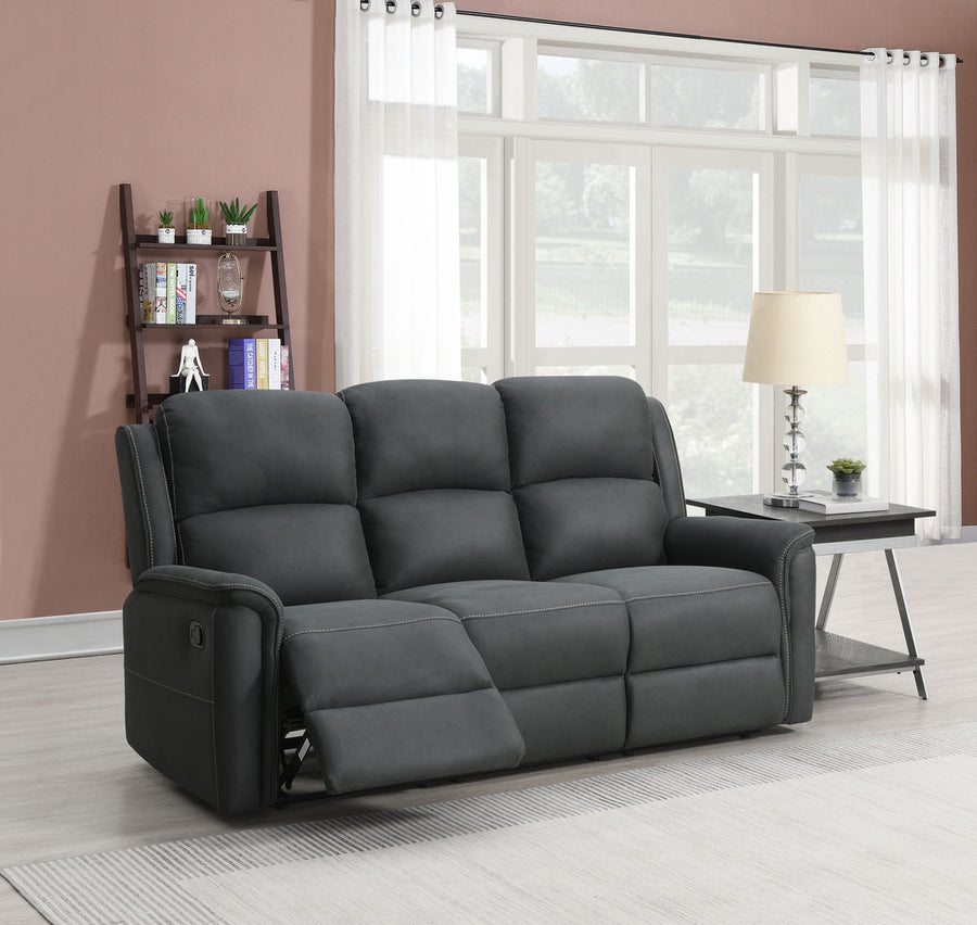 Staffan reclinersoffa 3-sits tyg grå