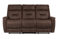 Johan reclinersoffa 3-sits med el tyg brun