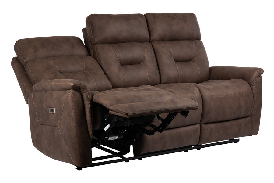 Johan reclinersoffa 3-sits med el tyg brun