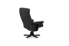 Bonn fåtölj med fotpall mörkgrått tyg