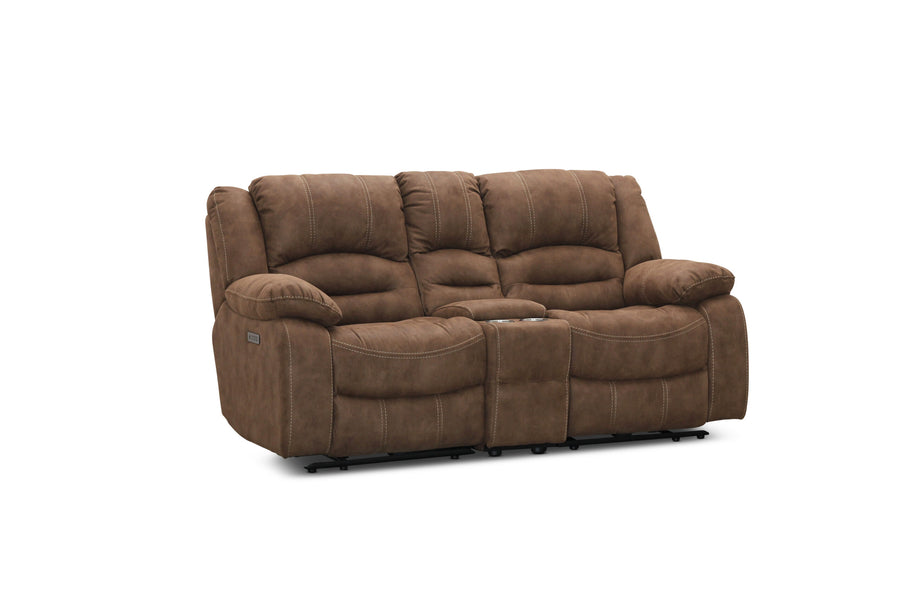 Cinema reclinersoffa kombination A med el tyg brun