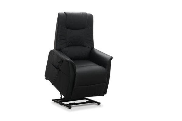Falun reclinerfåtölj med lift-up svart läder/PU