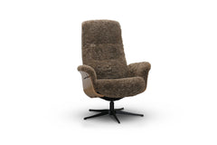 Fårö fåtölj med fotpall fårskinn beige